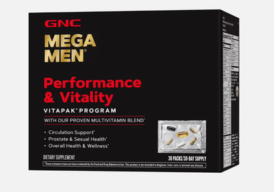 GNC Mega Men Performance and Vitality Supplement, 30 Count sealed -Expiry: 07/26