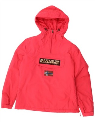 Napapijri Damen Grafik Anorak Jacke mit Kapuze UK 44 2XL rot Polyamid EB33