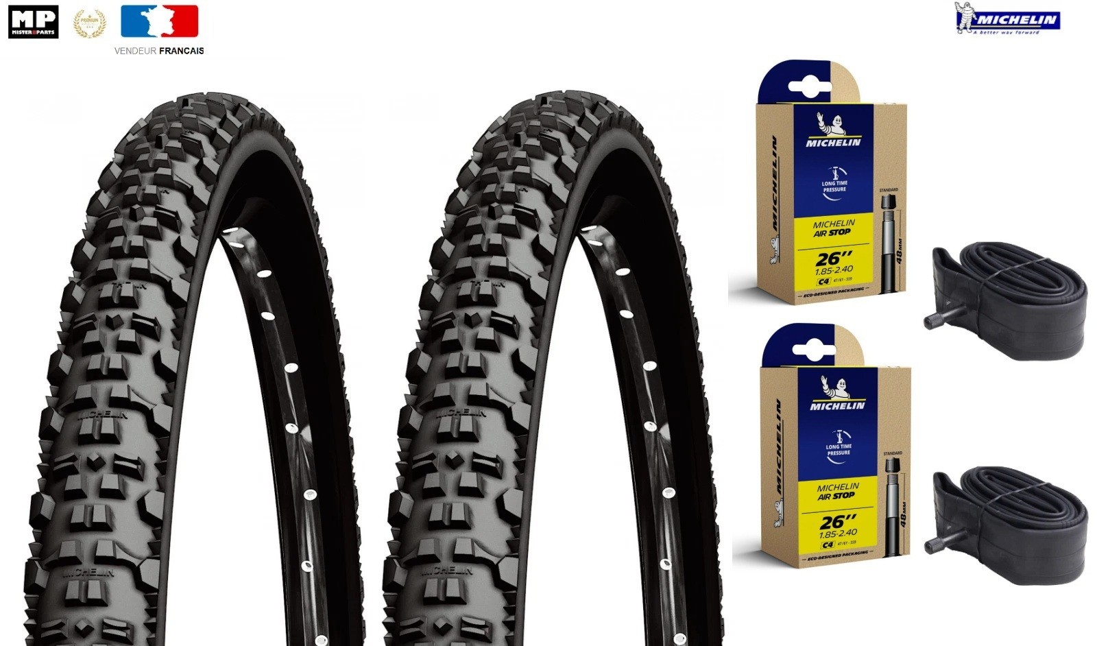 Pneu VTT Michelin 26x2.00 pour rénover votre vélo et rouler sur chemin de randonnée