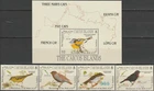 Caicos Set & S/S 200th Birthday John James Audubon Birds 1985 MNH-24 Euro