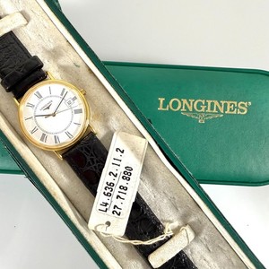 Authentic FINE LA GRANDE CLASSIQUE DE LONGINES ALL ORIGINAL W/BOX GOLD PLATED QUARTZ DATE