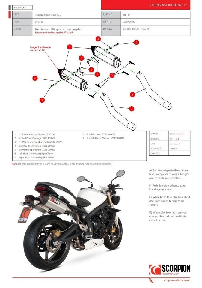 Serket de escape Scorpion sin corpión fibra de carbono Triumph Street Triple 675 07-12 Foto 4 de 4