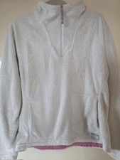 The North Face Osito Womens Quater Zip Teddy Fleece White/Pink Medium
