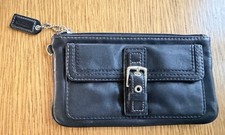 Coach Soho Leather Buckle Wristlet Black Vtg missing Strap