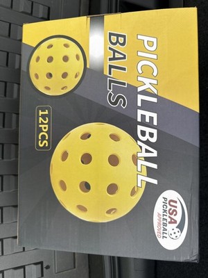 12 Pack Pickleball  USA Pickleball Approved Yellow Durable Training Game Balls