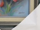 Vintage Flower Still Life Oil Painting on Panel by J. Windsor Wood Framed Floral — photo 8