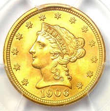 1906 Liberty Gold Quarter Eagle $2.50 Coin. PCGS MS67+ Plus Grade - $5,750 Value