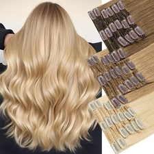 Double Weft Russian Remy Clip In 100 Human Hair Extensions Full Head 170g Thick