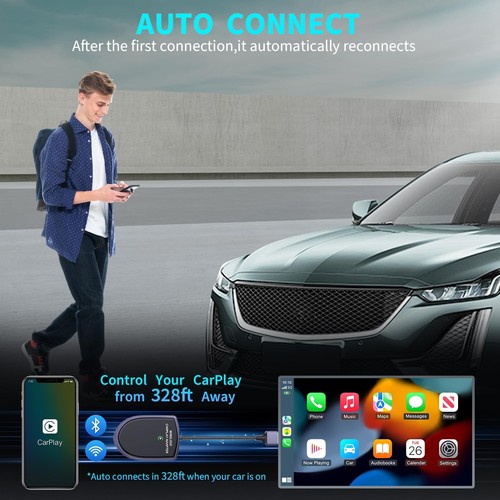 Adaptateur sans fil CarPlay pour Apple iPhone (mise à niveau 2025) - Instant Wireless C... - Photo 7 sur 8