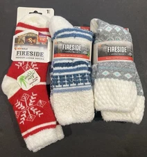 Fireside Cozy Lodge Socks Women's 5-10 (3 Pair Bundle) Soffsole & Little Hotties