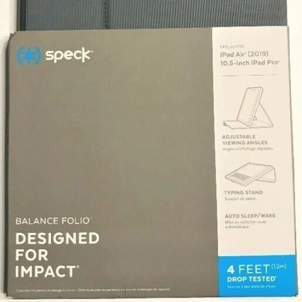 Speck iPad Air Balance Folio Folding Case Gray 10.5" Adjustable Angles Impact - Image 2 of 4