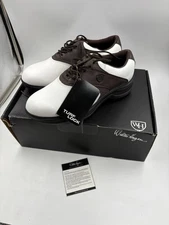 Walter Hagen Men's Leather Golf Shoes White & Brown 10.5 New