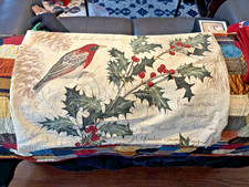 Pottery Barn Christmas Bird Vintage Lumbar ￼Pillow Cover Holiday gift Party n