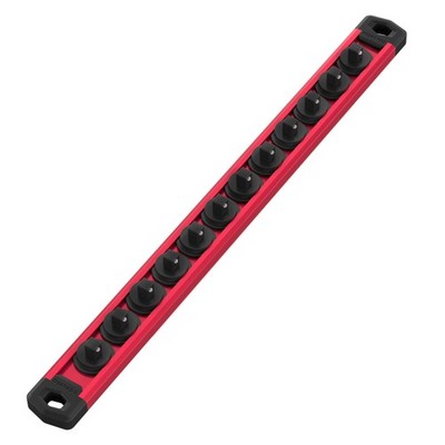 WORKPRO Magnetic Socket Organizer, 1/4-Inch Drive Aluminum Alloy 1/4'' Dr, Red