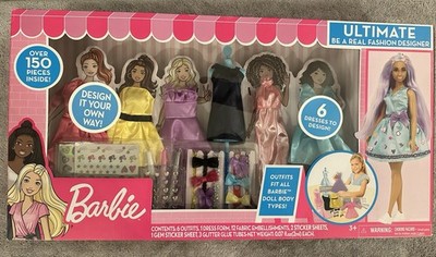 Barbie Ultimate Be A Real Fashion Designer Set 150+ Pieces Doll Outfits Dresses 