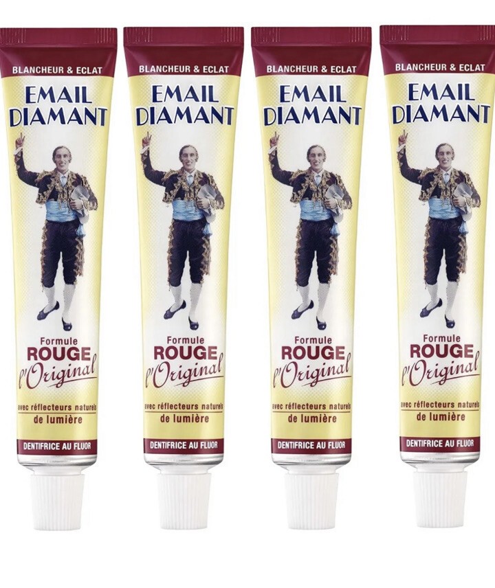 Dentifrice Email Diamant Rouge l'Original lot de 4 tubes de 75 ml pour éclat quotidien