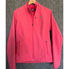 The North Face Womens Apex Bionic Jacket Pink Softshell Coat Size L Coral Pink