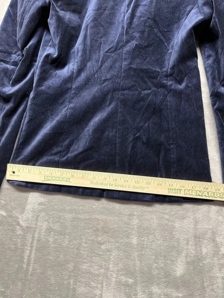 Blazer by White House Black Market para mujer talla 0 azul marino bolsillos de terciopelo Foto 4 de 4