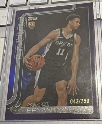Topps 2025 Carter Bryant Rookie #214 Spurs Purple /250