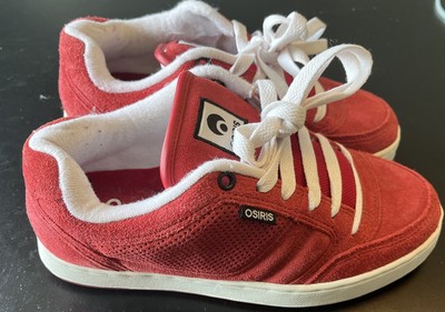OSIRIS M3  Men´s (M) Red/ White Suede/Mesh Skate Shoes Size 7.5 US 40 EU
