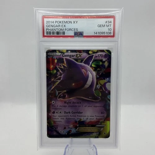Gengar EX 34/119 XY Phantom Forces 2014 Pokemon Ultra Rare Holo PSA 10 GEM MINT