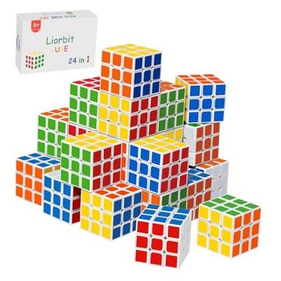 Pack Mini Puzzle Cubes Party Favors for Kids, 3x3 Mini Magic Cube Puzzle 24