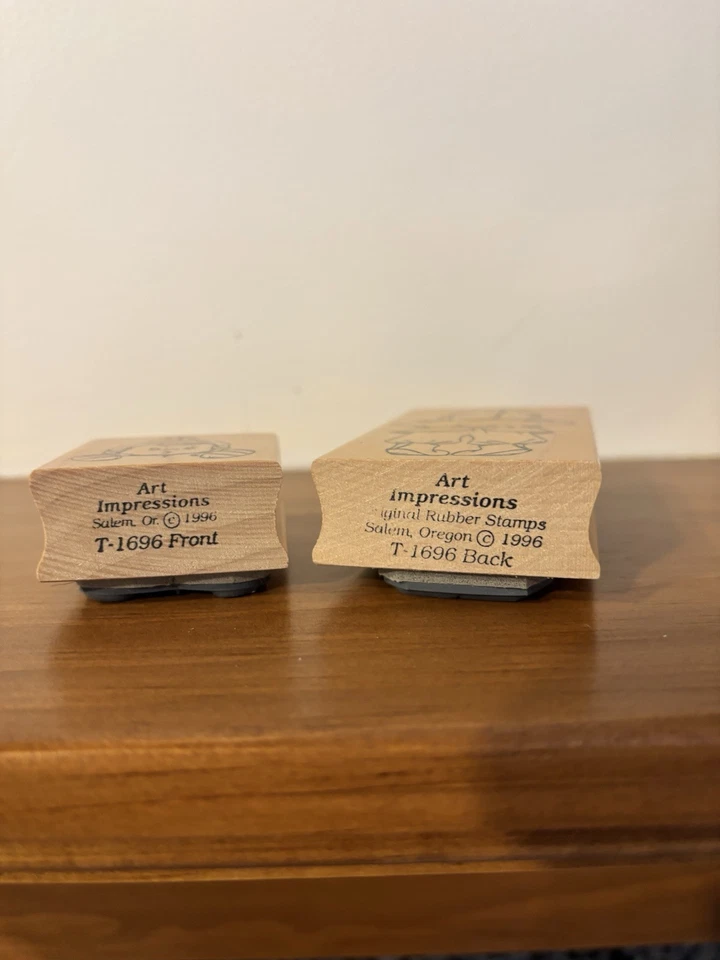 Резиновый штамп Art Impressions T-1696 комплект спереди и сзади детский в зимнем комбинезоне c1996 - Изображение 3 из 4