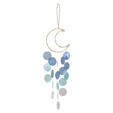 Wind Chime Moon Sea Glass Shells Outdoor Windchime Garden Patio Yard Home Decor