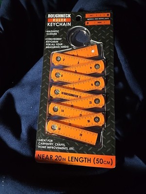 Roughneck Ruler Keychain/Keys Lanyard Measurements Durable Orange Easy 20 Inches