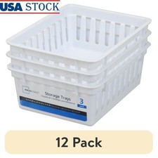 Square Mini Plastic Storage Trays Stackable Organizer Home Office Craft Kitchen