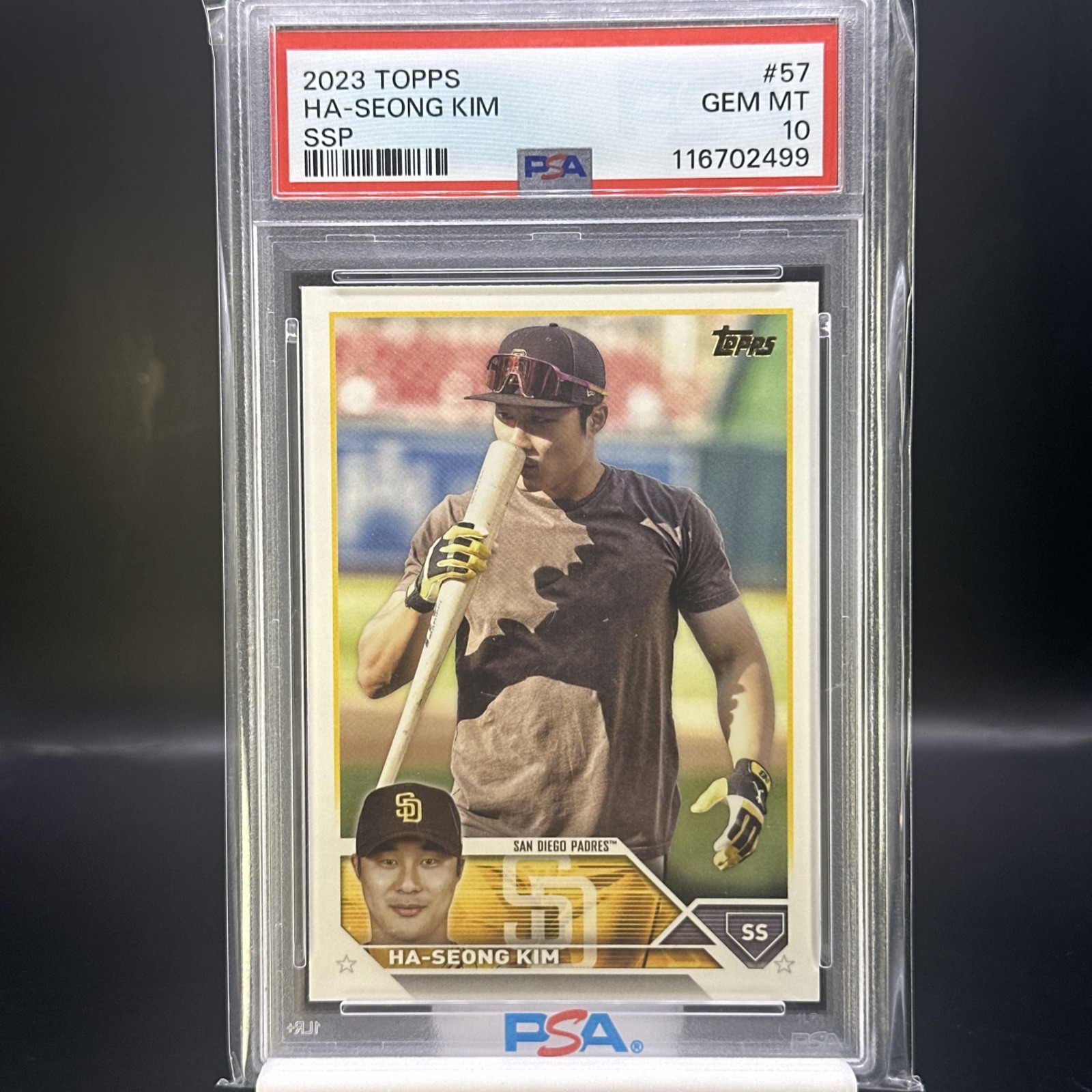 2023 Topps #57 Ha-Seong Kim Golden Mirror Variation SSP PSA 10