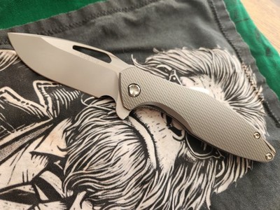 Koenig Mini Arius Flipper - Corda Ti Handle - Burnished Blade Polished Flats
