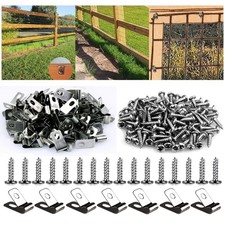 100 Pcs Fence Wire Clamps Agricultural Fencing Mounting Clips Stainless Steel...
