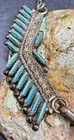Elegant Vintage Zuni Ray & Eva Wyaco Sterling & Turquoise Pendant Necklace — photo 7
