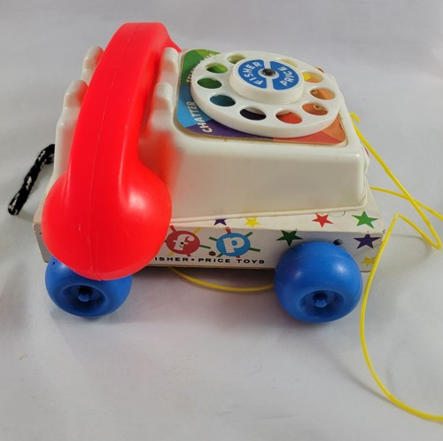 Vintage Fisher Price 1961 Chatter Telephone Phone Rotary Dial Pull Toy #747 - Picture 5 of 9