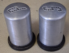 Vintage Salt & Pepper Aluminum Salt Pepper Shakers Silver Made in USA MCM