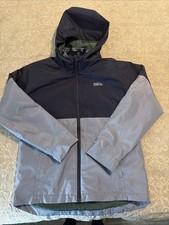eddie bauer L kids blue 3 in 1 zip hooded jacket with removable fleece liner
