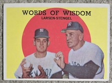 Don Larsen/Casey Stengel 1959 Topps Baseball Card - #383 - New York Yankees 
