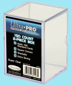 ULTRA-PRO-150-COUNT-CLEAR-2-PIECE-CARD-STORAGE-BOX-NEW-Case-Sports-Gaming-Slider