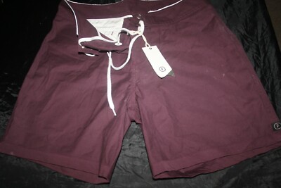 FELLOW APPAREL & EQUIPMENT, ENGLISH TAILORING, BURGUNDER BOARDSHORTS/TRUNKS W32