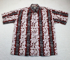 O  neill Shirt Mens Medium Red Button Up Hawaiian Floral Tropical Vintage