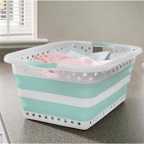 ADDIS FOLDING COLLAPSIBLE SPACE SAVING LAUNDRY BASKET 45L 5010303165721