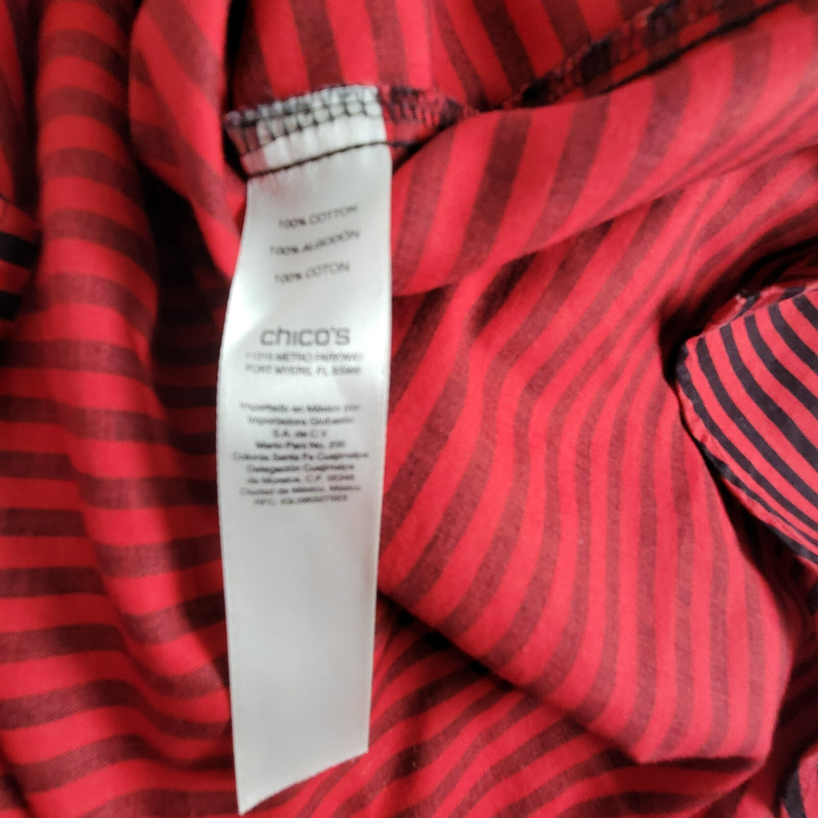 Chico's Women's Button Front Striped Pattern Long… - image 4