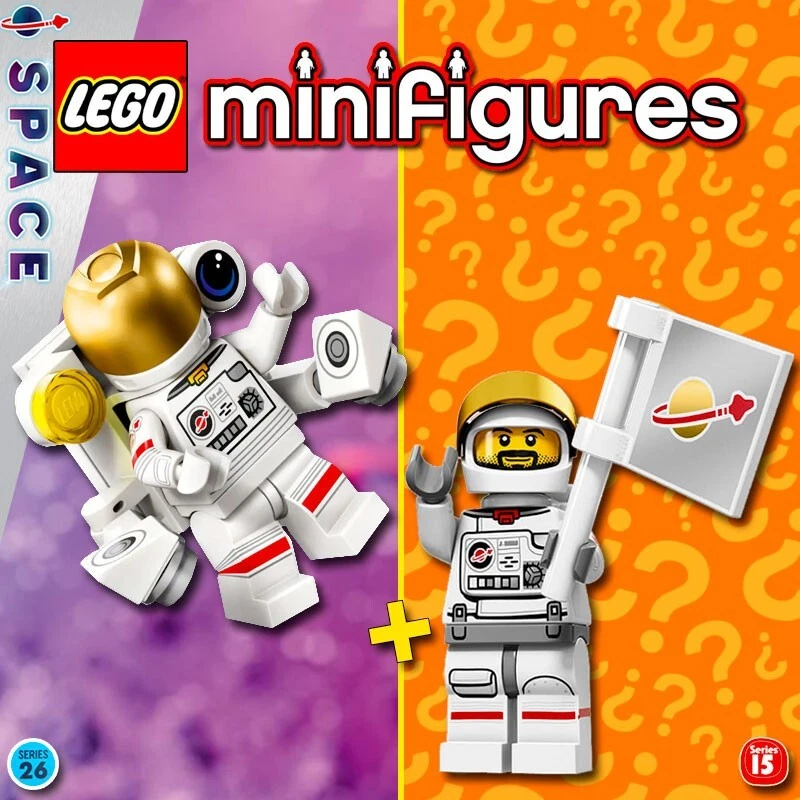 LEGO Minifigures #71011-2, #71046-1 - Spacewalk Astronaut + Astronaut - 100% NEW - Photo 1/1