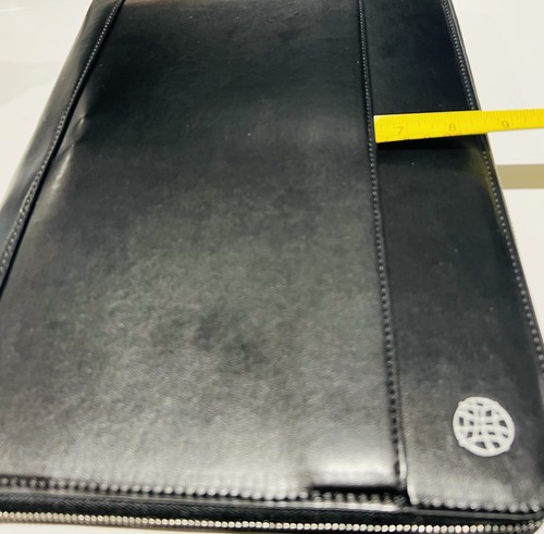 Global Views Work Folio A5 Premium Leather Portfolio Zipper Closure Black New - Picture 16 of 18