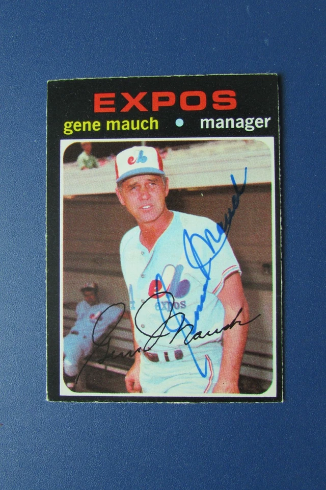 Gene Mauch Firmado 1971 O-Pee-Chee # 59 Auto Exposiciones Twins Phillies Opc Foto 4 de 4