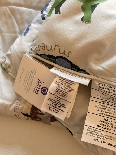 Pottery Barn Kids Finn Dino Toddler Quilt NWT OB - Picture 3 of 5