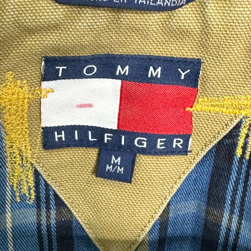 Abrigo de trabajo de algodón de granero de colección años 90 Tommy Hilfiger M envejecido a cuadros Foto 3 de 4