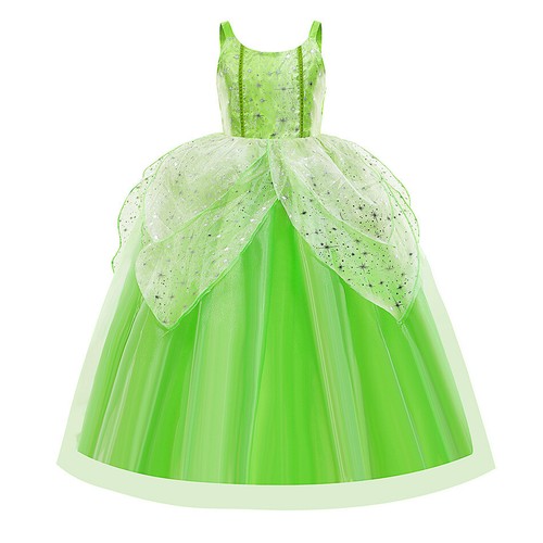 Fairytale Tiana Tinker Bell Girls Costume Party Birthday Book Week Dress Wings - Picture 12 of 18