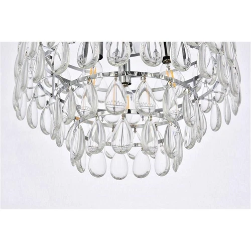 Elegant Lighting Mila 16" Iron and Crystal Flush Mount in Chrome - Picture 5 of 8